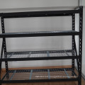 Black Heavy Duty Steel Welded Industrial Shelving Rack 4-Layer